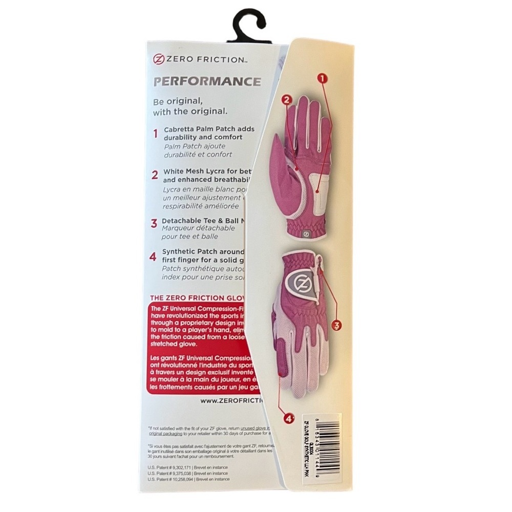 Zero Friction Golf Glove Women’s Left Hand Performance Universal Fit New - Picture 2 of 3